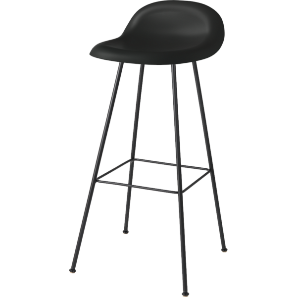 GUBI 3D Bar Stool - Un-Upholstered, 75, Center base, Plastic Shell