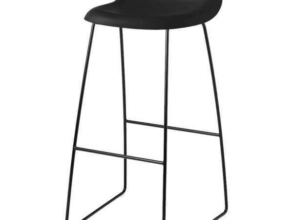 GUBI 3D Bar Stool - Un-Upholstered, 75, Sledge base, Plastic Shell