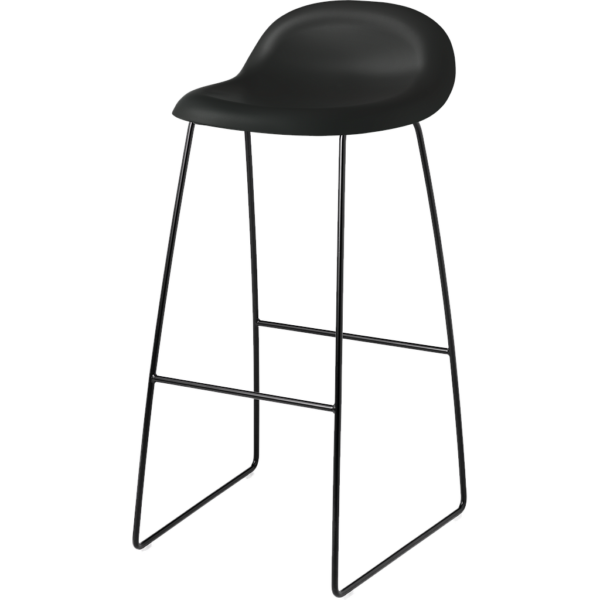 GUBI 3D Bar Stool - Un-Upholstered, 75, Sledge base, Plastic Shell
