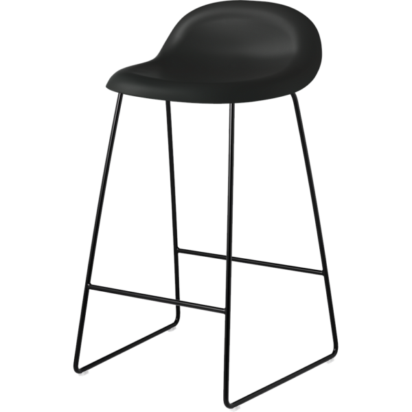 GUBI 3D Counter Stool - Un-Upholstered, 65, Sledge base, Plastic Shell